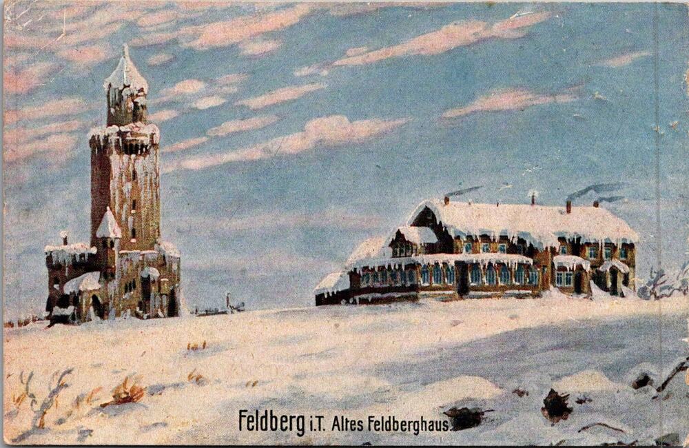 Snowy Landscape of the Grosser Feldberg Germany Vintage Postcard SP17-14
